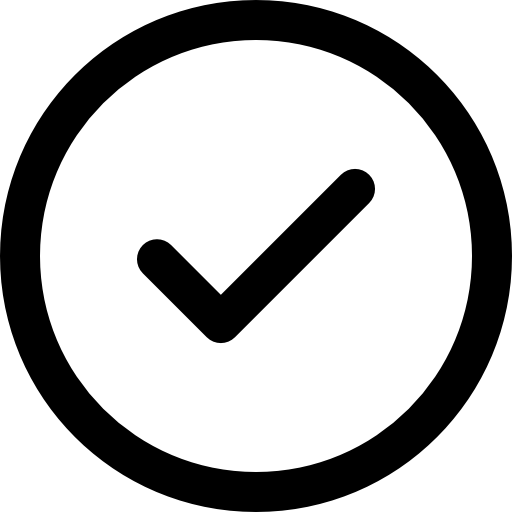 check-mark 2 | Jinee Green Card Black check mark inside a circular outline indicating success or completion